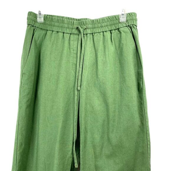 J. Crew linen blend drawstring pants Sz‎ 6 utility green - Picture 3 of 8